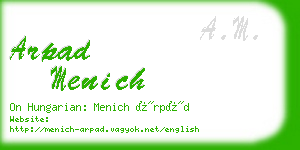 arpad menich business card